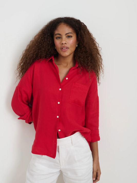Alex Mill Jo Linen Shirt - Crimson
