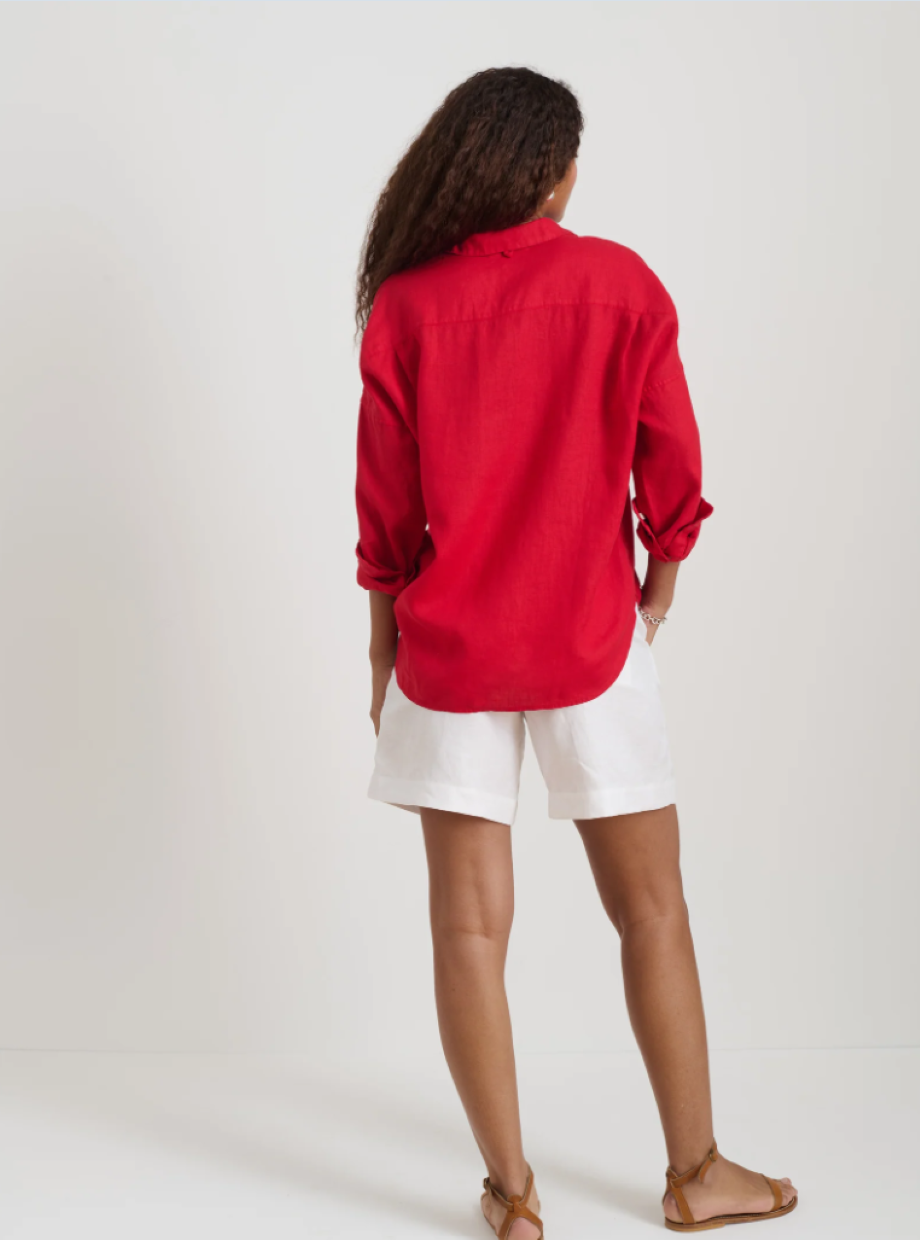 Alex Mill Jo Linen Shirt - Crimson