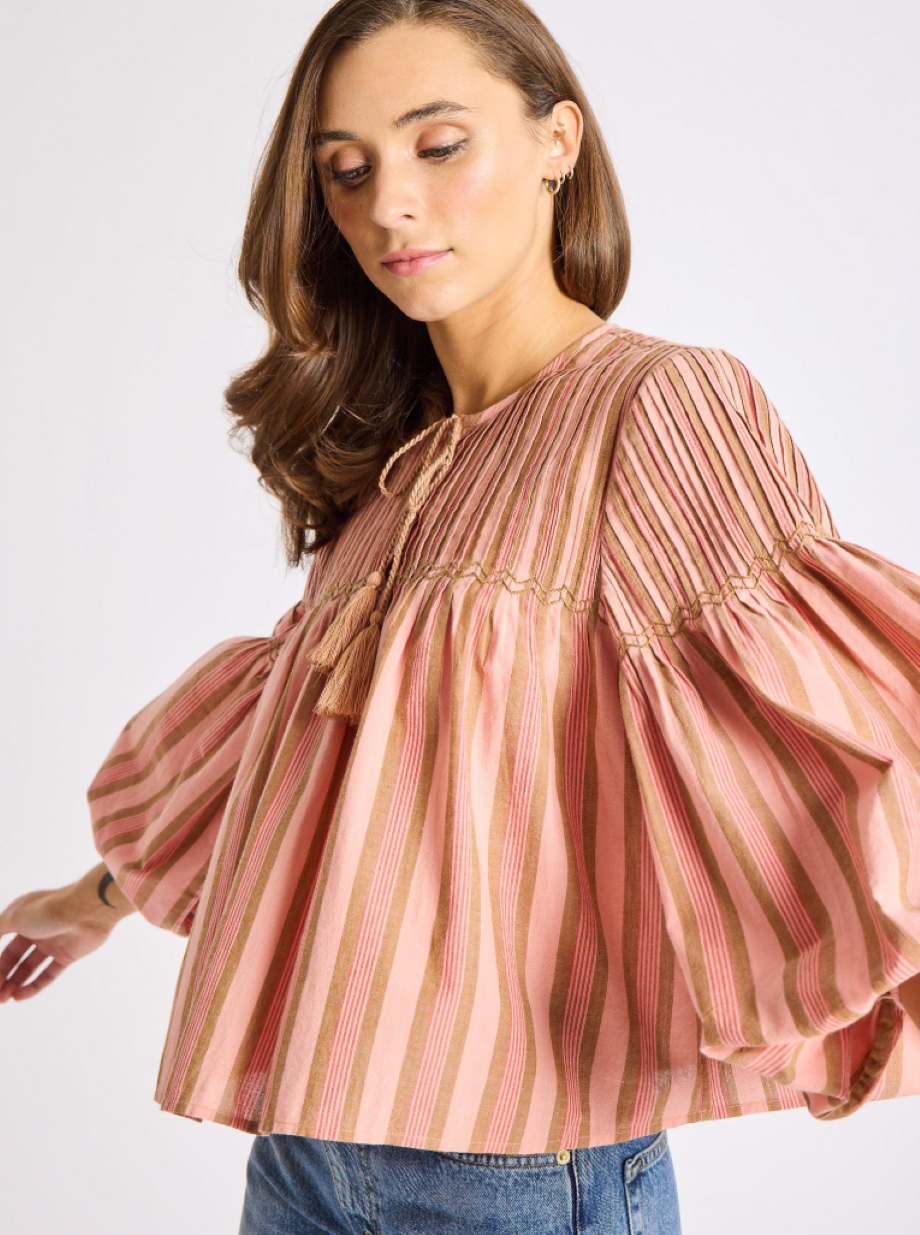 Mille Vivienne Top - Sante Fe Stripe
