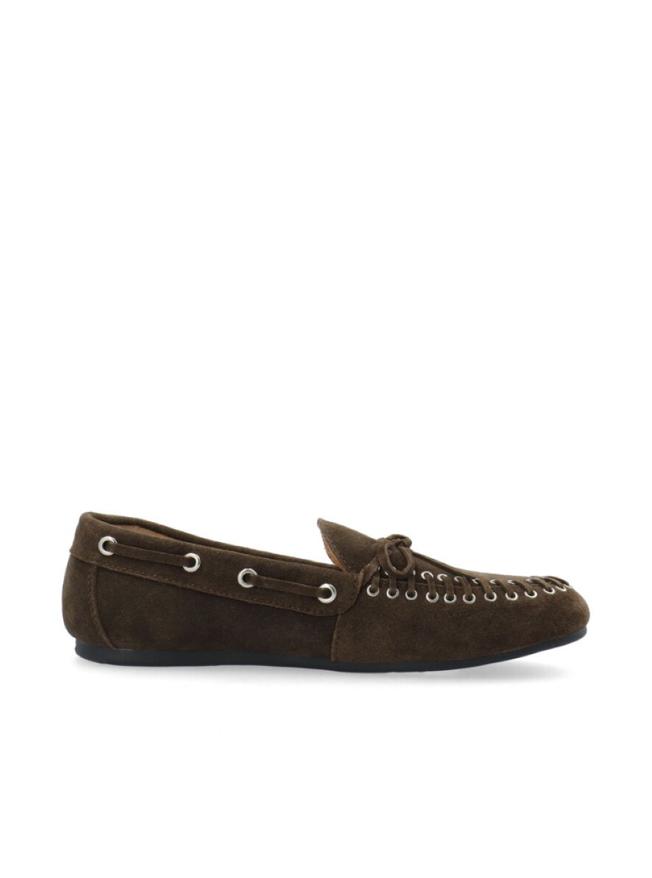 Bianco Biamarlene Suede Moccasins - Brown