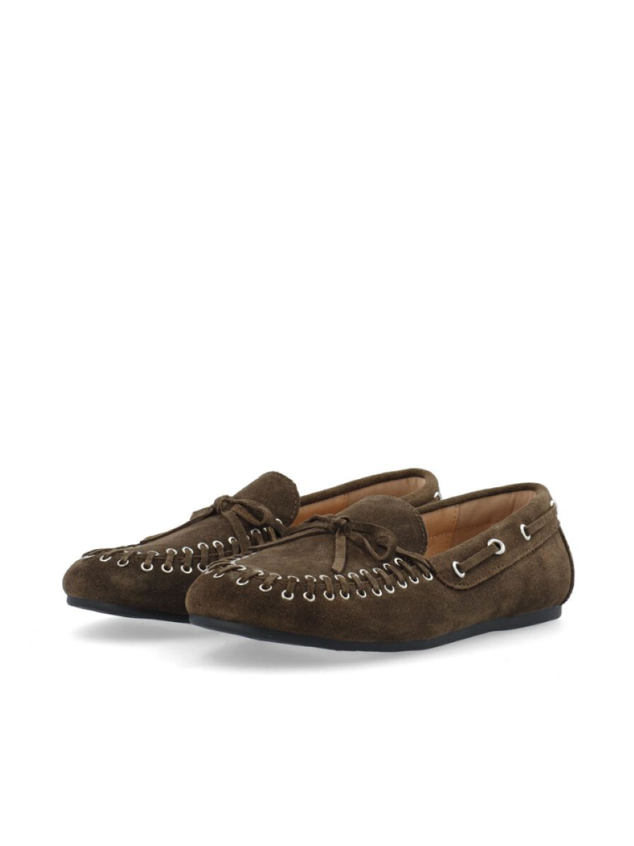Bianco Biamarlene Suede Moccasins - Brown