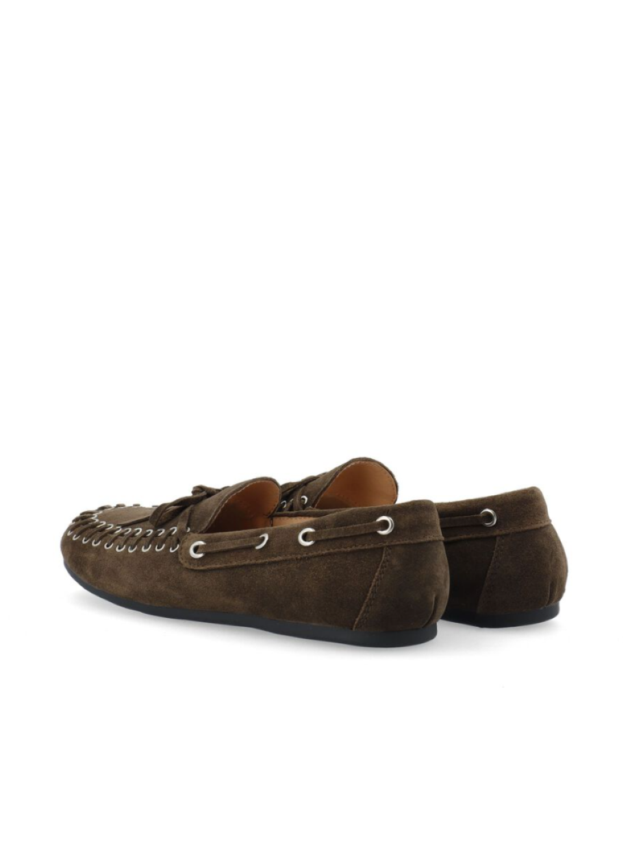 Bianco Biamarlene Suede Moccasins - Brown