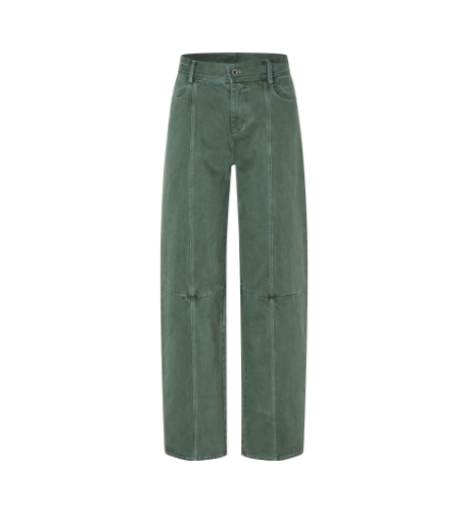 Stine Goya Structured Denim Pants - Dark Green