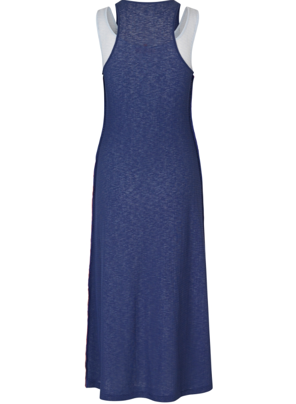 Stine Goya Sheer Stripe Ribe Double Layer Tank Dress - Midnight Blue