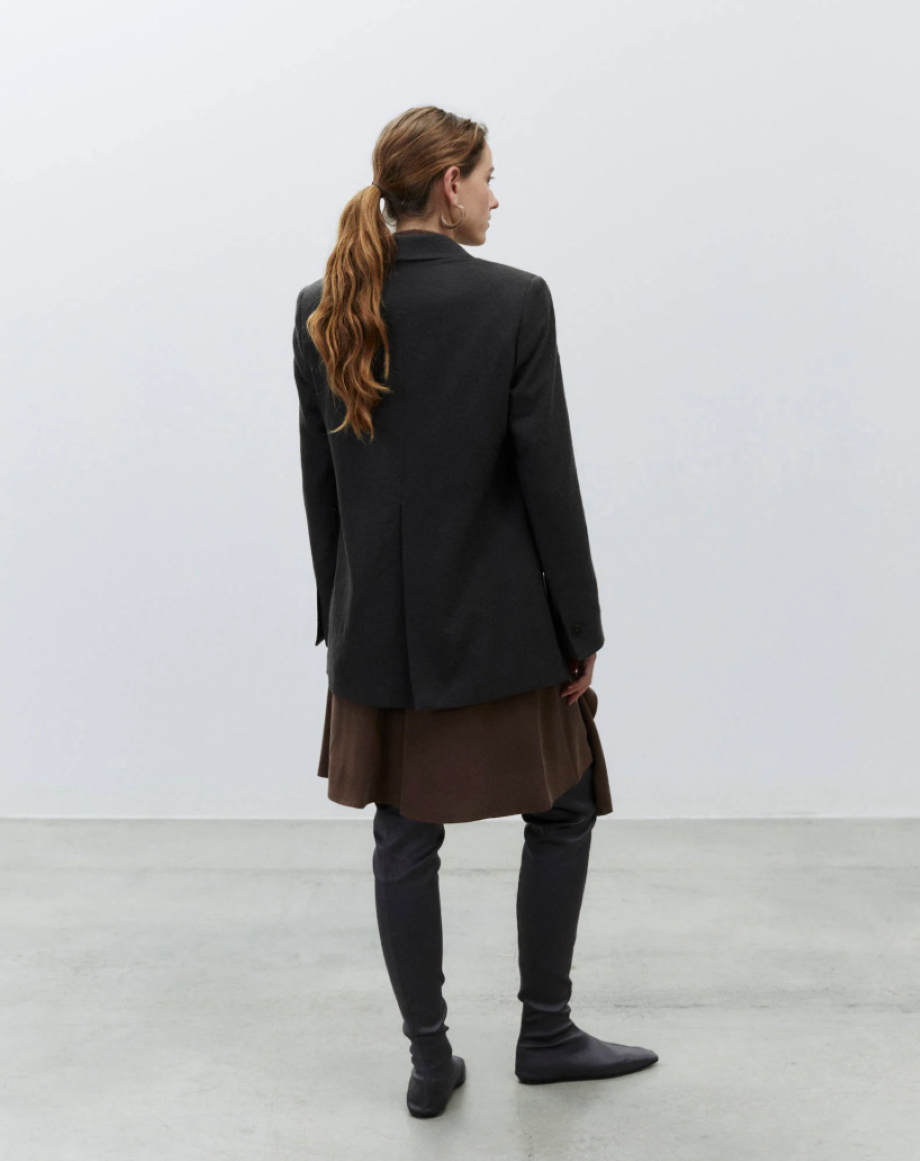Alysi Satin Over-the-Knee "Sock" Boot - Antracite