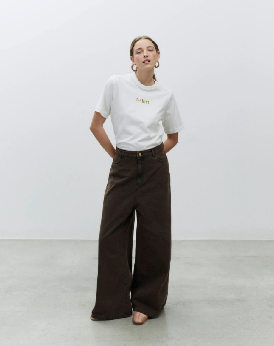 Alysi Embroidered T- Shirt - Milk