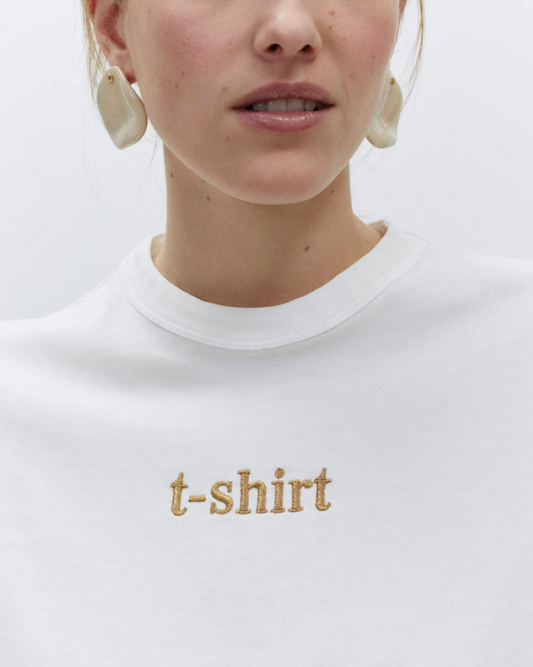 Alysi Embroidered T- Shirt - Milk