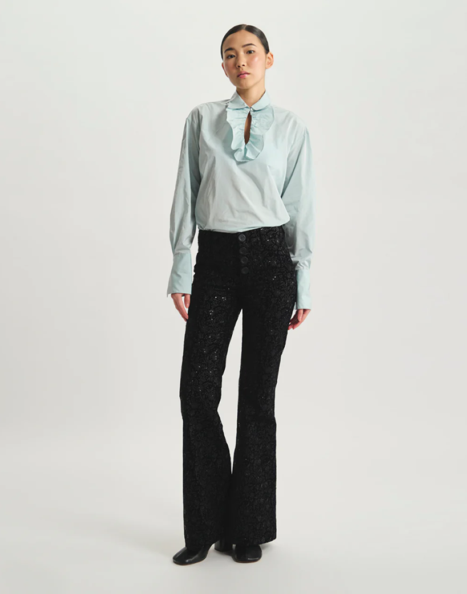 Ines de la Fressange Charlotte Embroidered Trousers - Black