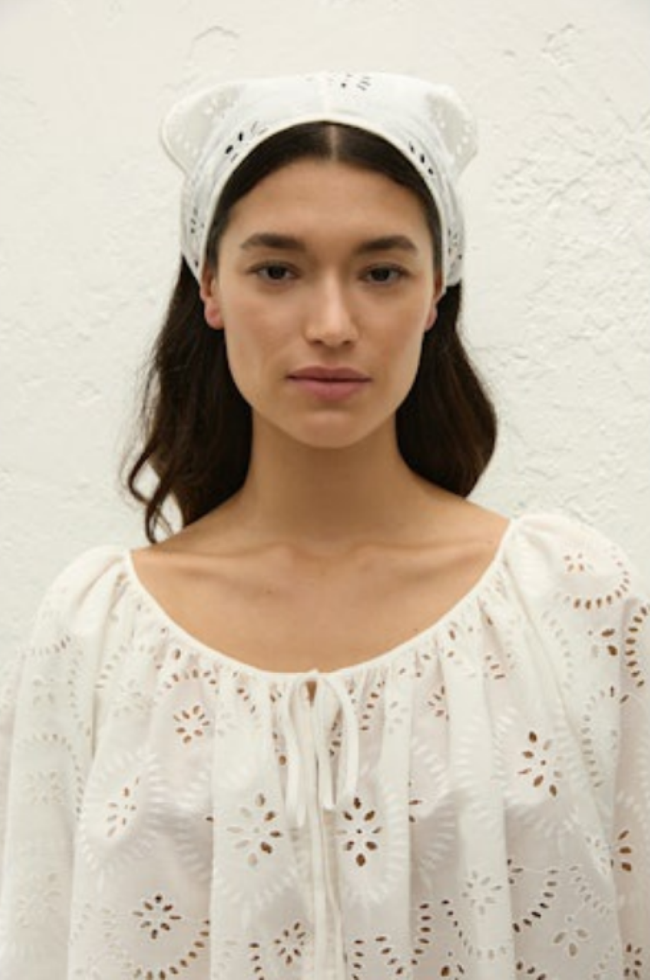Faithfull Ponte Head Scarf - Bianca Broderie White