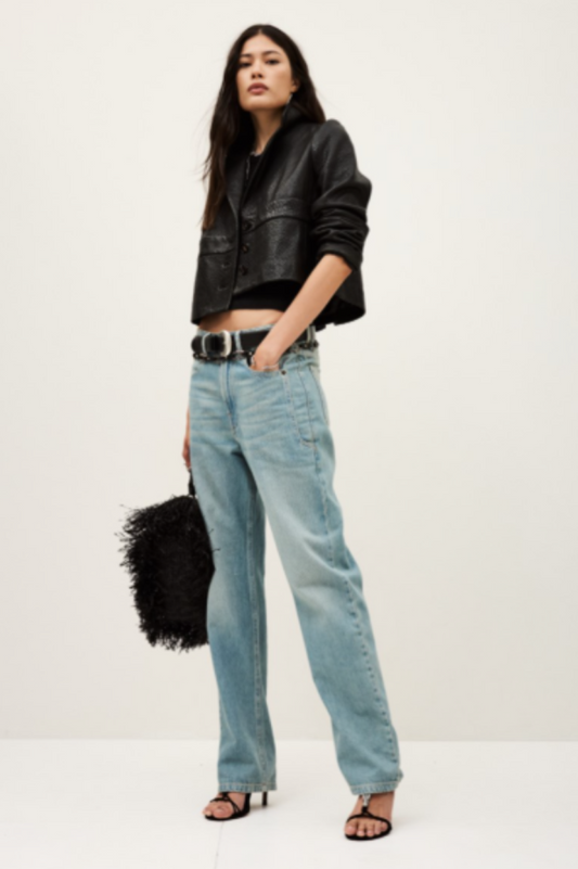 ba&sh Borfeo Leather Jacket - Noir