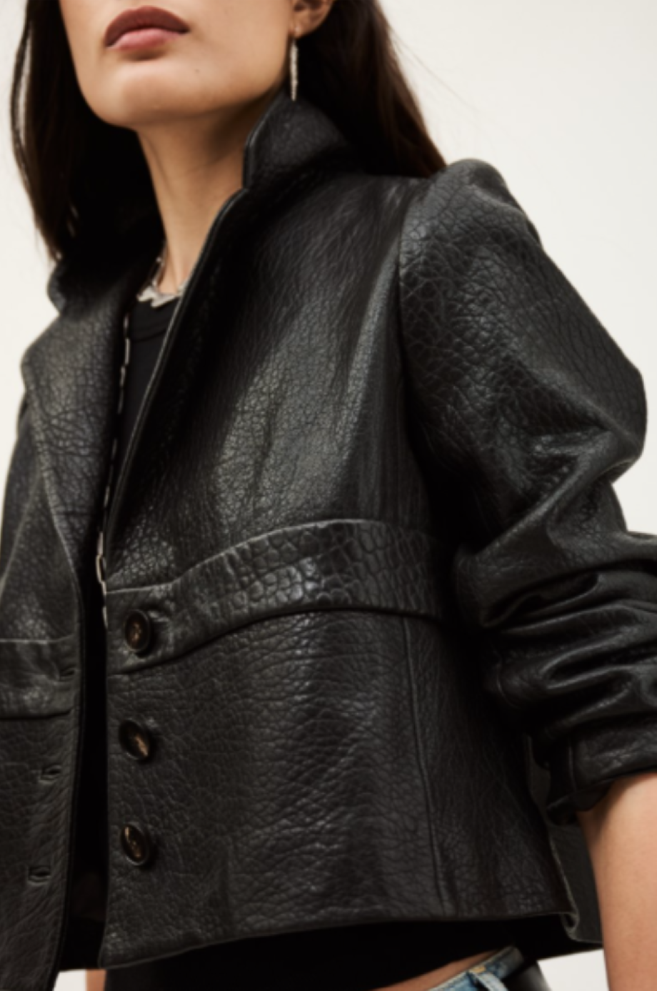 ba&sh Borfeo Leather Jacket - Noir