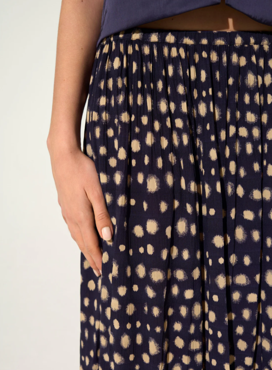 Cotélac Pleated Midi Skirt - Cassis