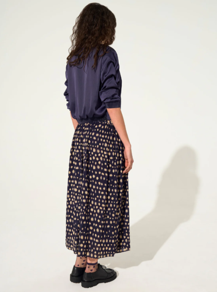 Cotélac Pleated Midi Skirt - Cassis