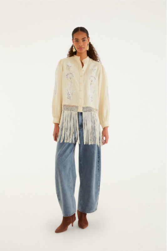 Farm Rio Countryside Richelieu Blouse - Sand