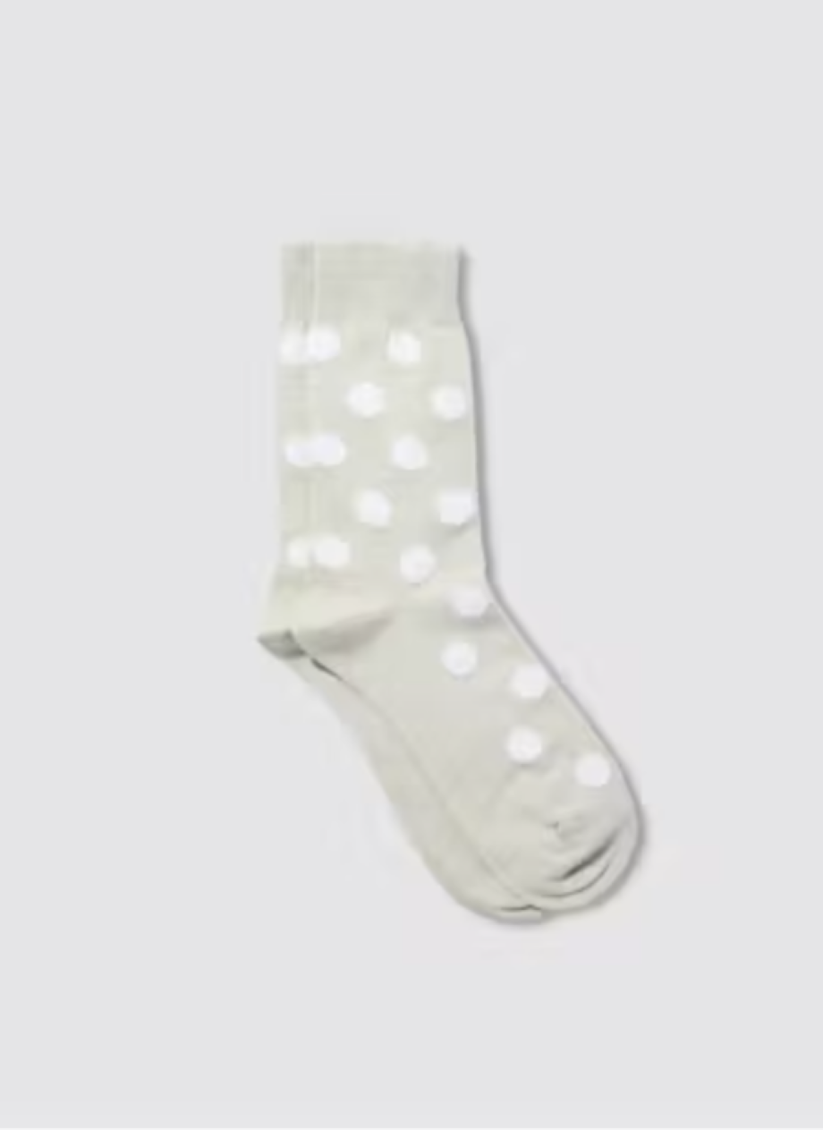 Maria la Rosa Dotty Sock - Perlino