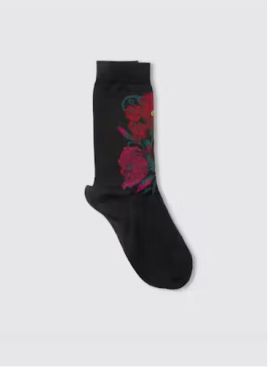 Maria la Rosa Lotus Flower Sock - Black