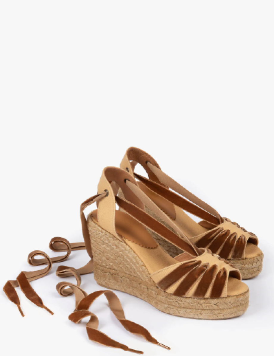 Penelope Chilvers High Catalina Dali Espadrille - Honey/Gold