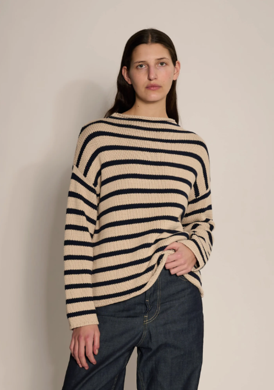 DemyLee Lamis Stripe Sweater - Natural/Navy