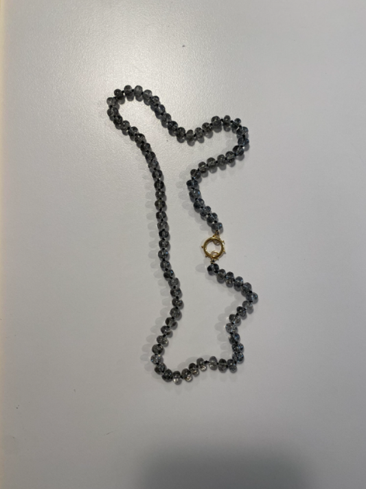 Chammomile Black Rutilated Quartz Gemstone Necklace