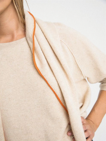 Stone V-Neck Cashmere Sweater - Beige