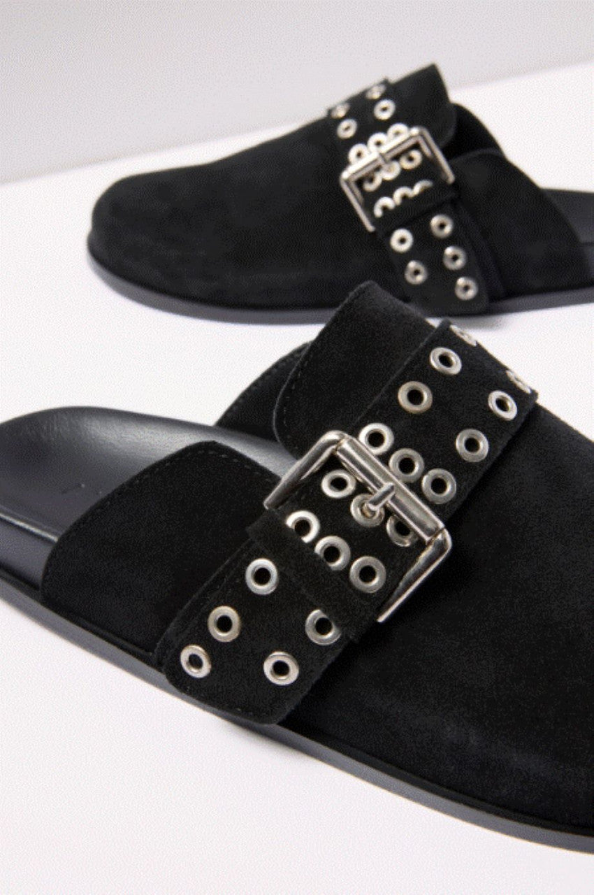 Alohas Halia Buckle Mule - Black