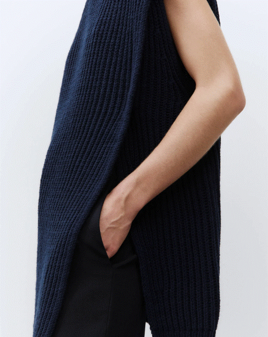 Alysi Maxi Vest Sweater - Night