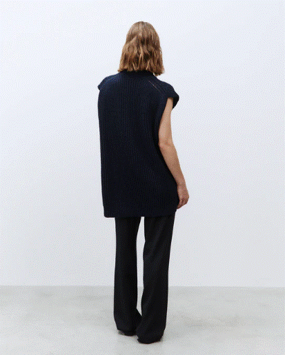 Alysi Maxi Vest Sweater - Night