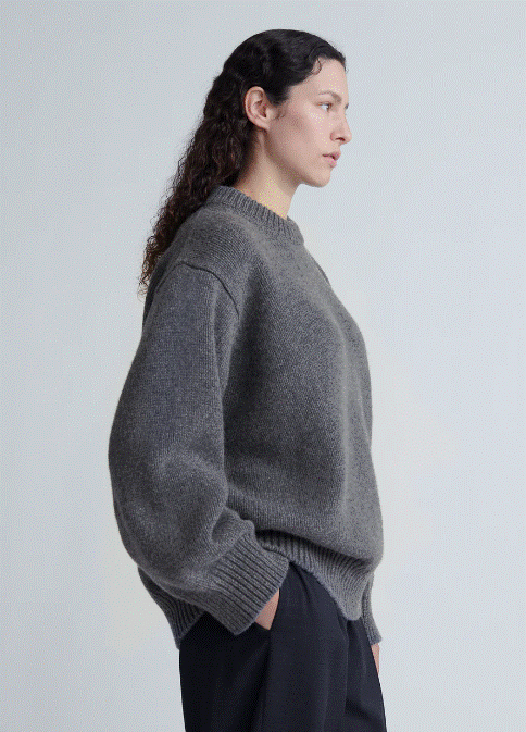 &Daughter Caragh Chunky Crewneck - Derby Grey