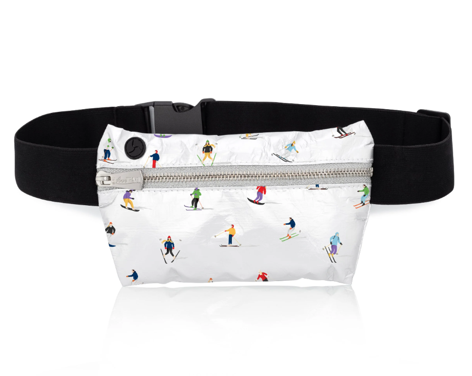 Hi, Love Lay Flat Fanny Pack - Dancing Skiers