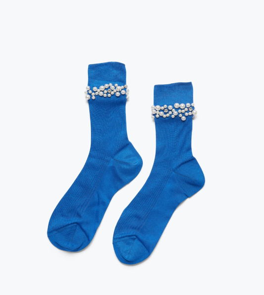 Maria La Rosa Miami Perles Sock - Cobalto