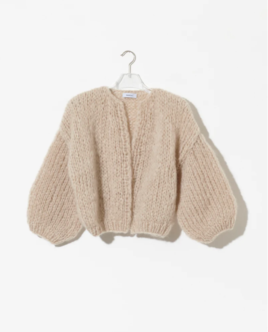 Maiami Mohair Bomber Cardigan - Beige