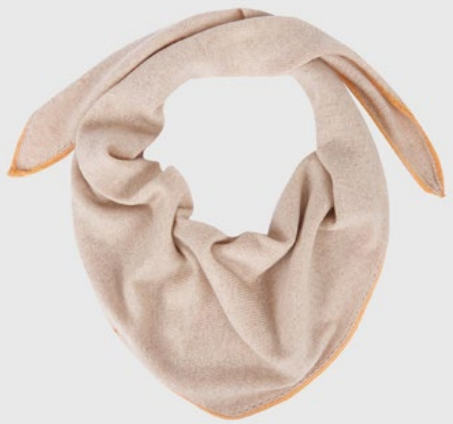 Stone Cashmere Diamond Scarf - Beige/Marigold