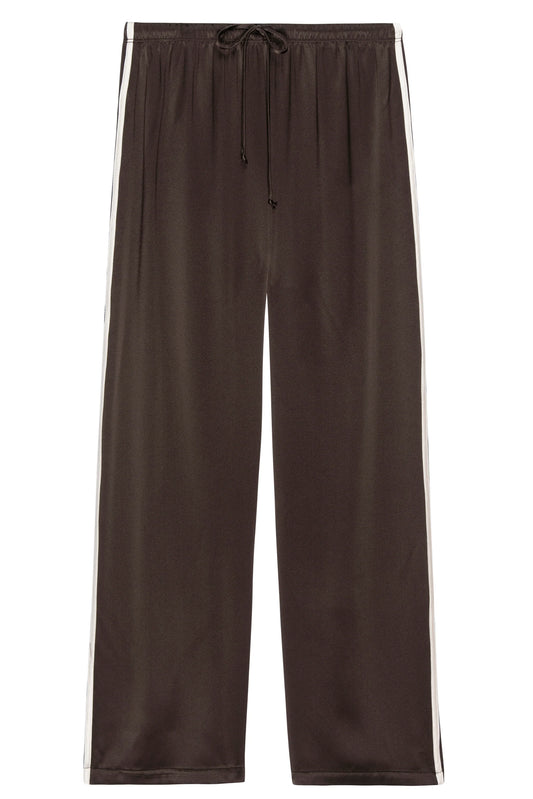 Donni Silk Stripe Crop Pant - Espresso
