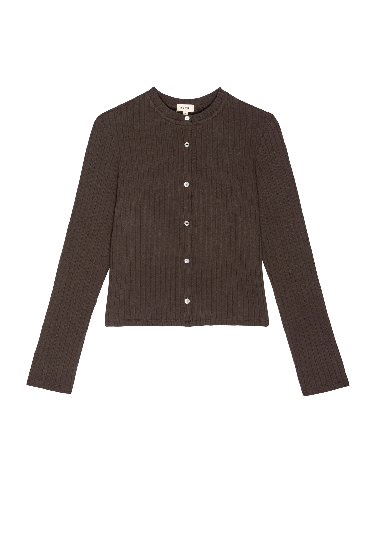 Donni Sweater Rib Cardi - Espresso