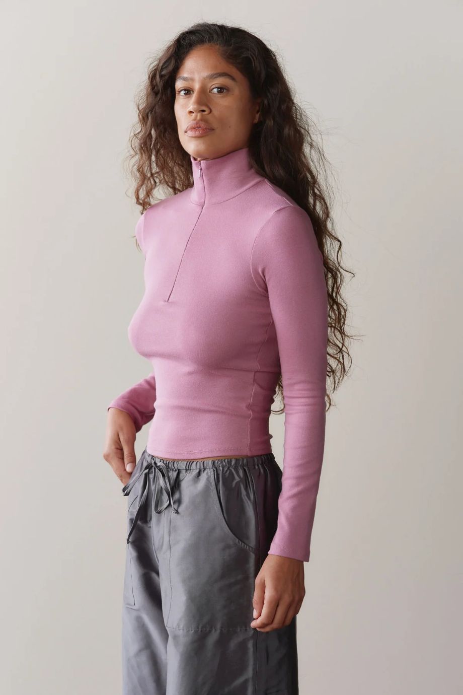 Donni Baby Rib Zip Up - Roz