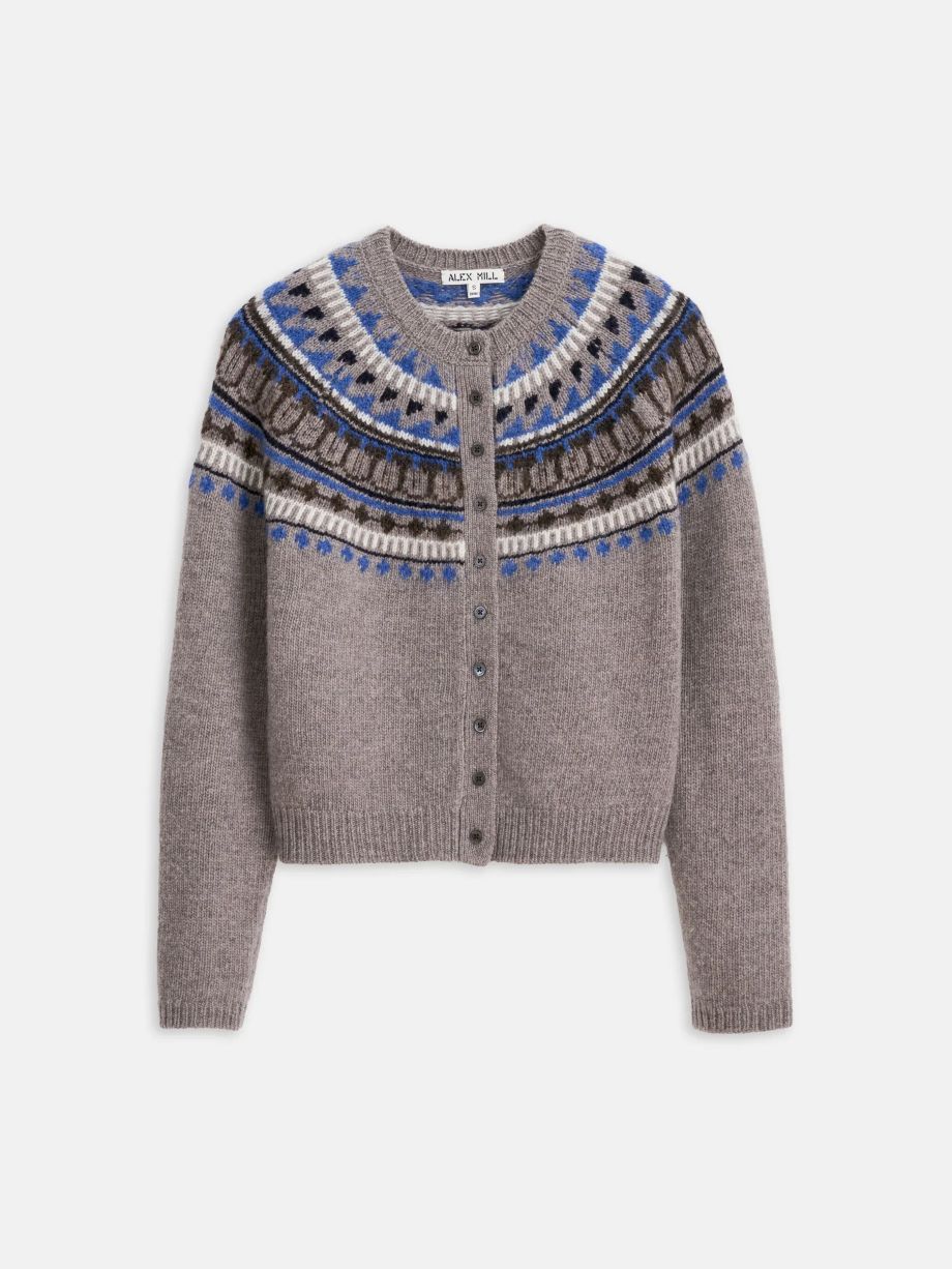 Alex Mill Charlotte Fairisle Cardigan - Taupe