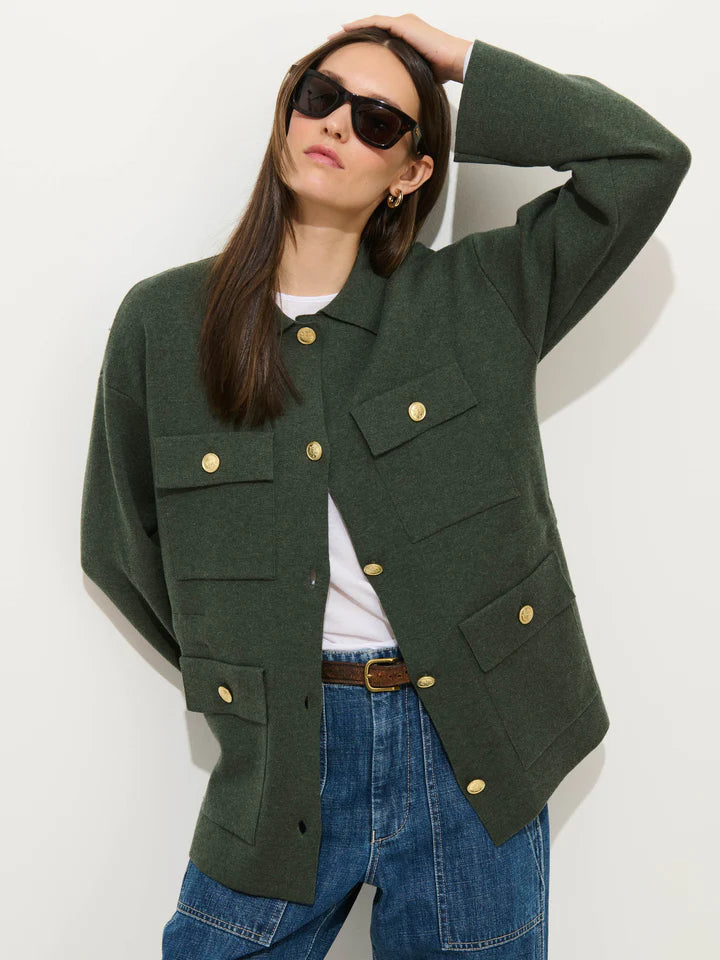 Alex Mill Virginia Sweater Jacket - Heather Forest