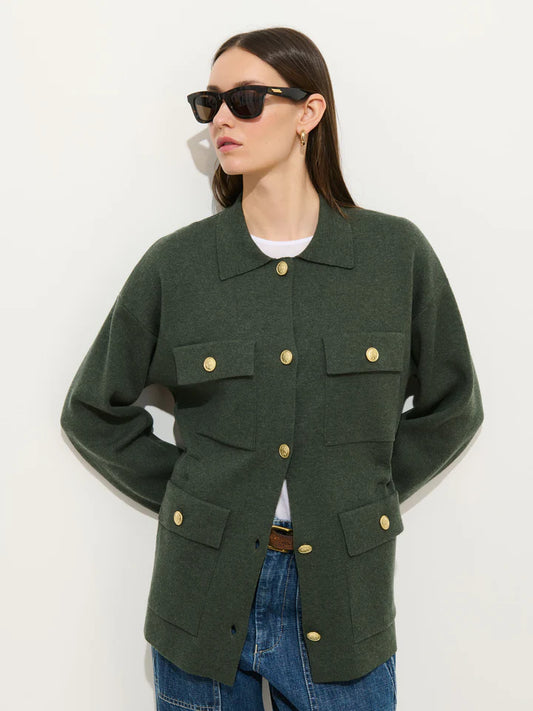 Alex Mill Virginia Sweater Jacket - Heather Forest