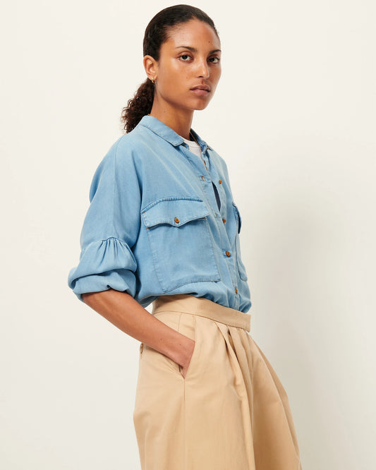 Sessun Botania Wide Shirt - Provencia Blue