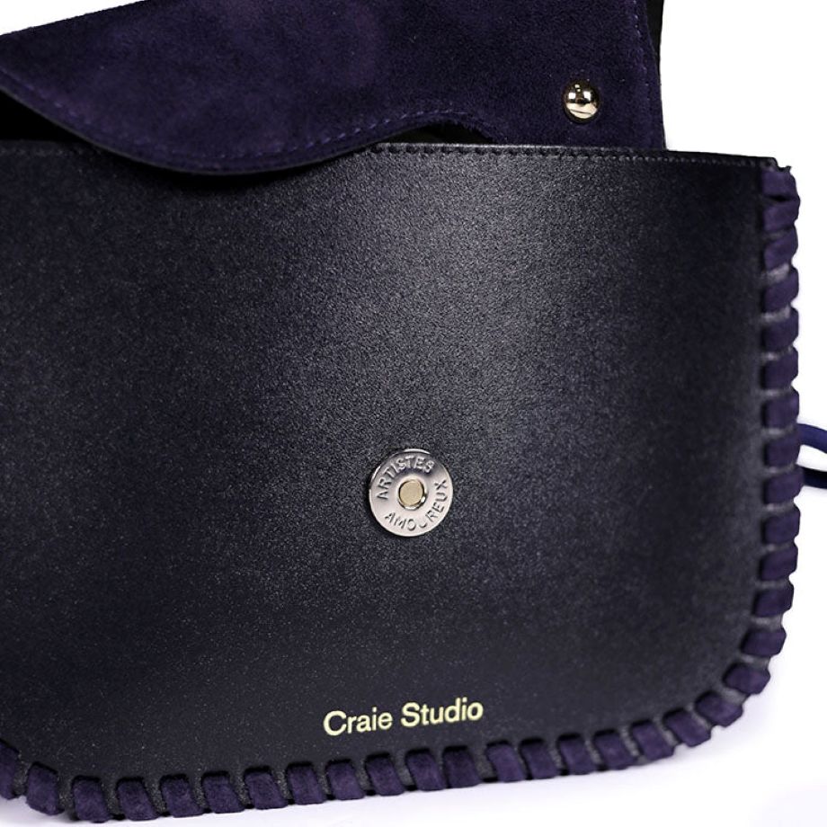 Craie Studio West Suede Crossbody Bag - Black/Navy