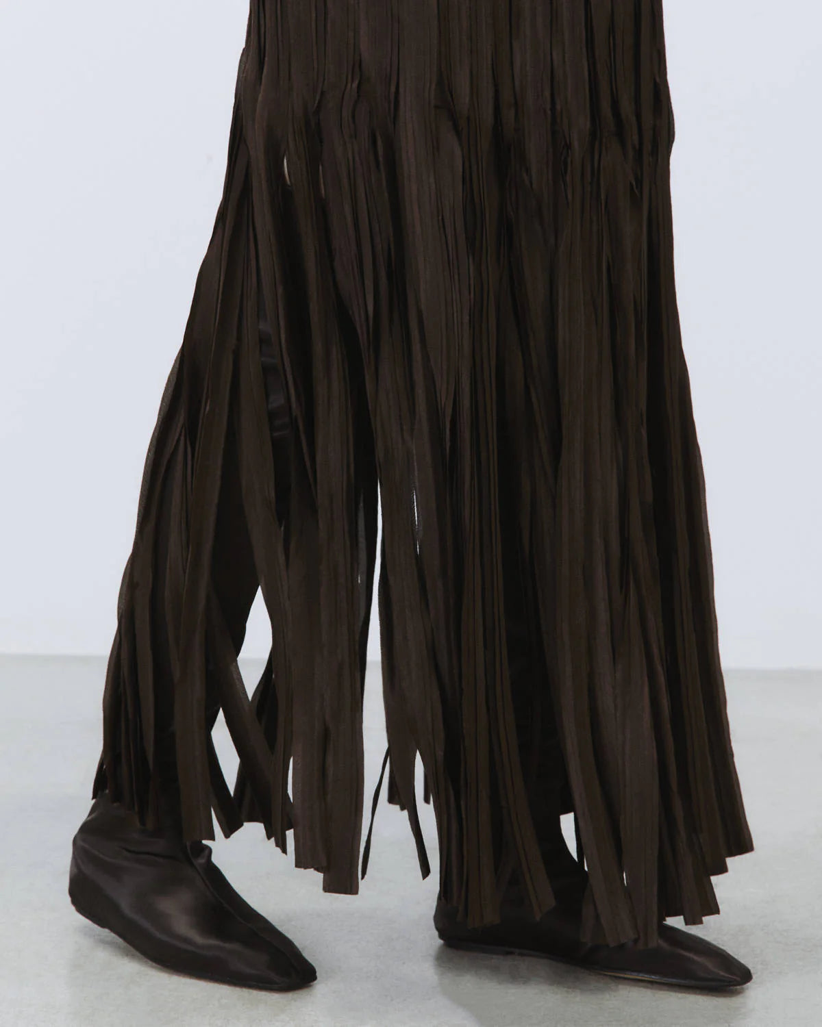 Alysi Long Fringed Skirt - Chocolate