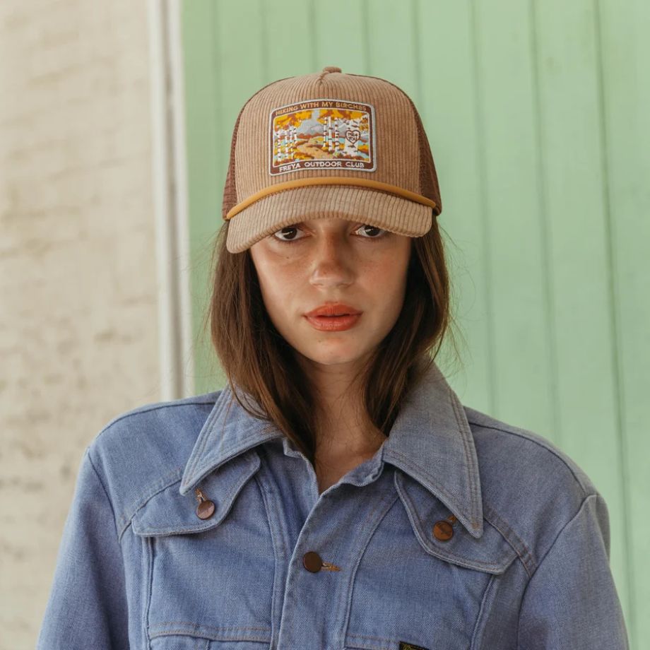 Freya Hiking With My Birches Corduroy Trucker Hat - Mocha