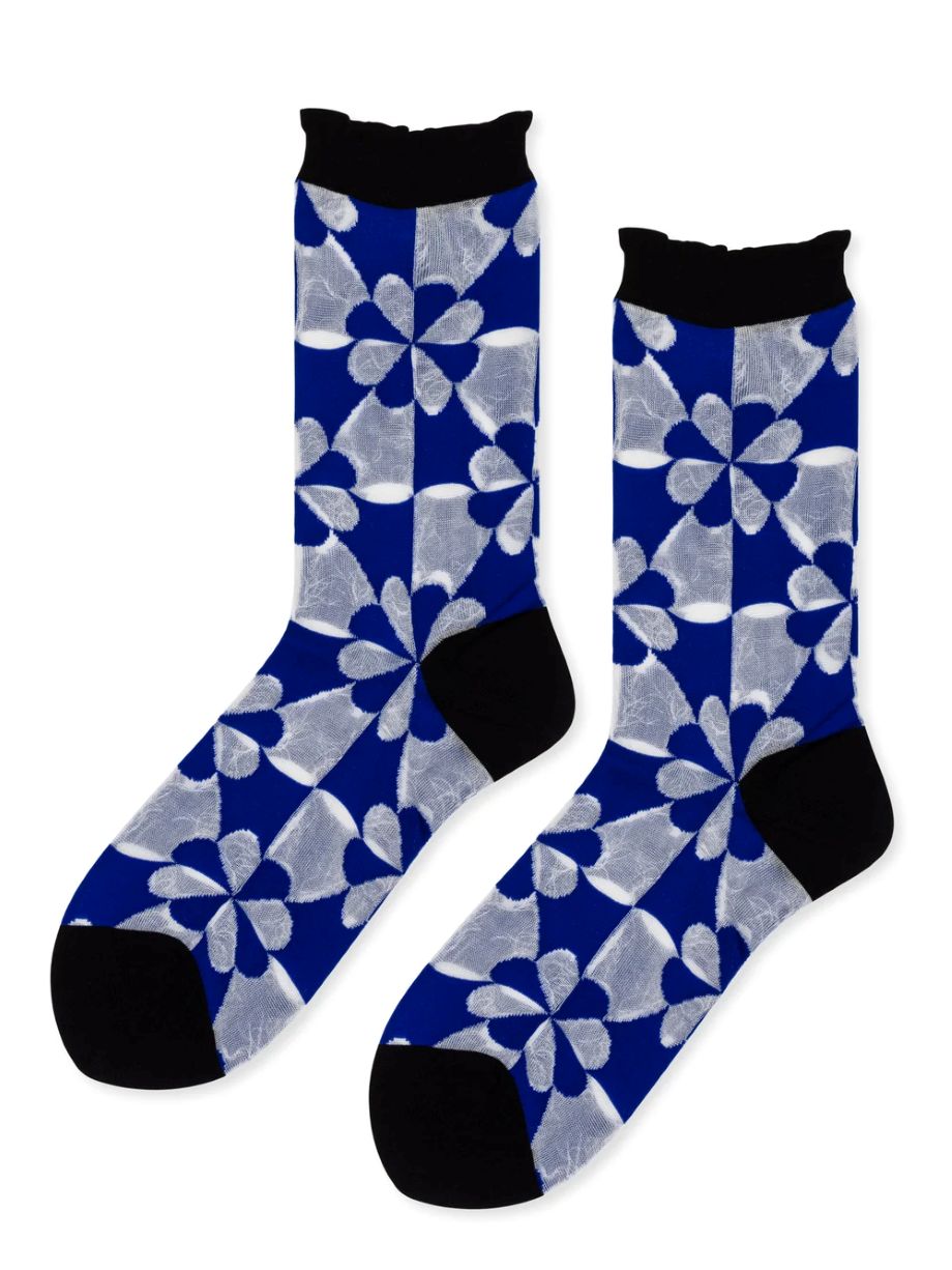Hansel from Basel Pinwheel Sheer Crew - Cobalt