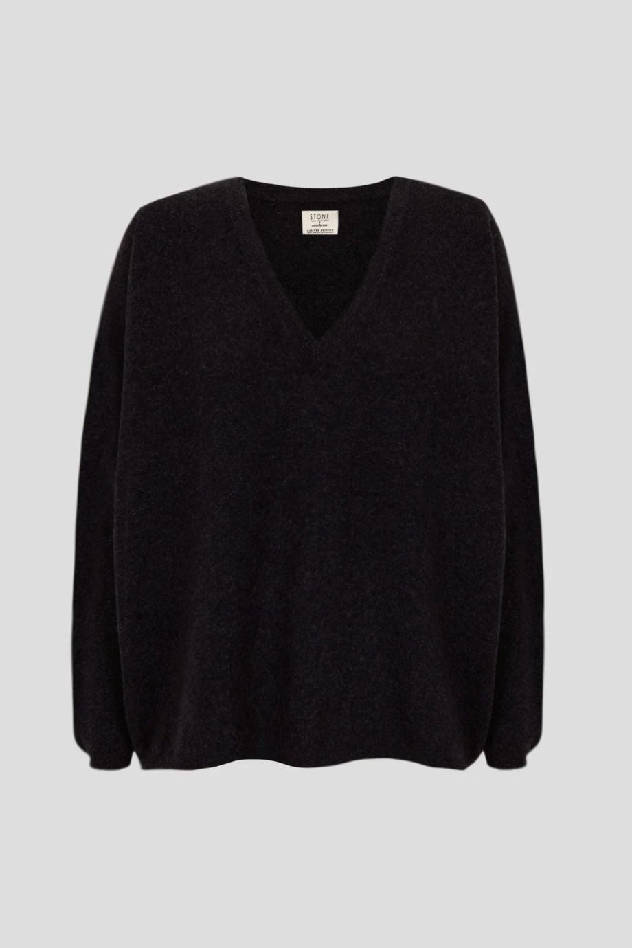 Stone V-Neck Cashmere Sweater - Anthracite