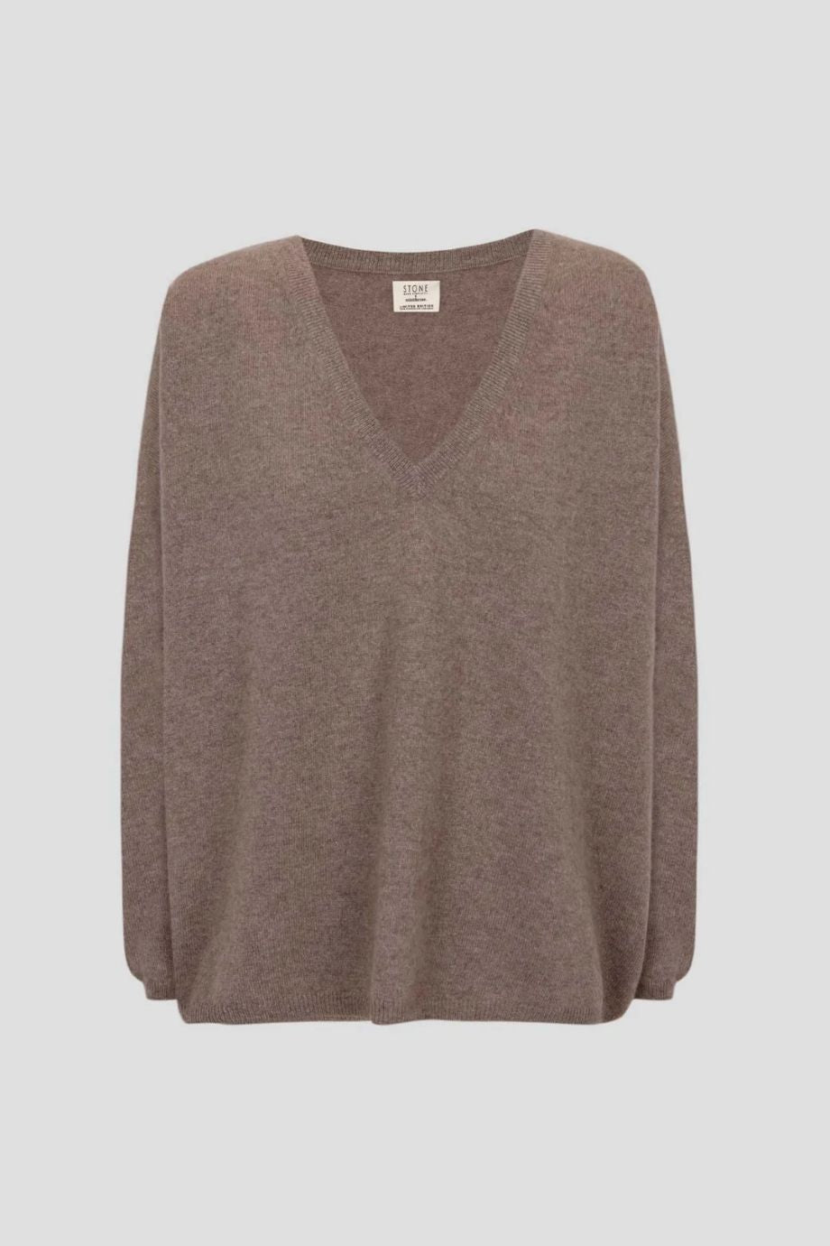 Stone V-Neck Cashmere Sweater - Sand