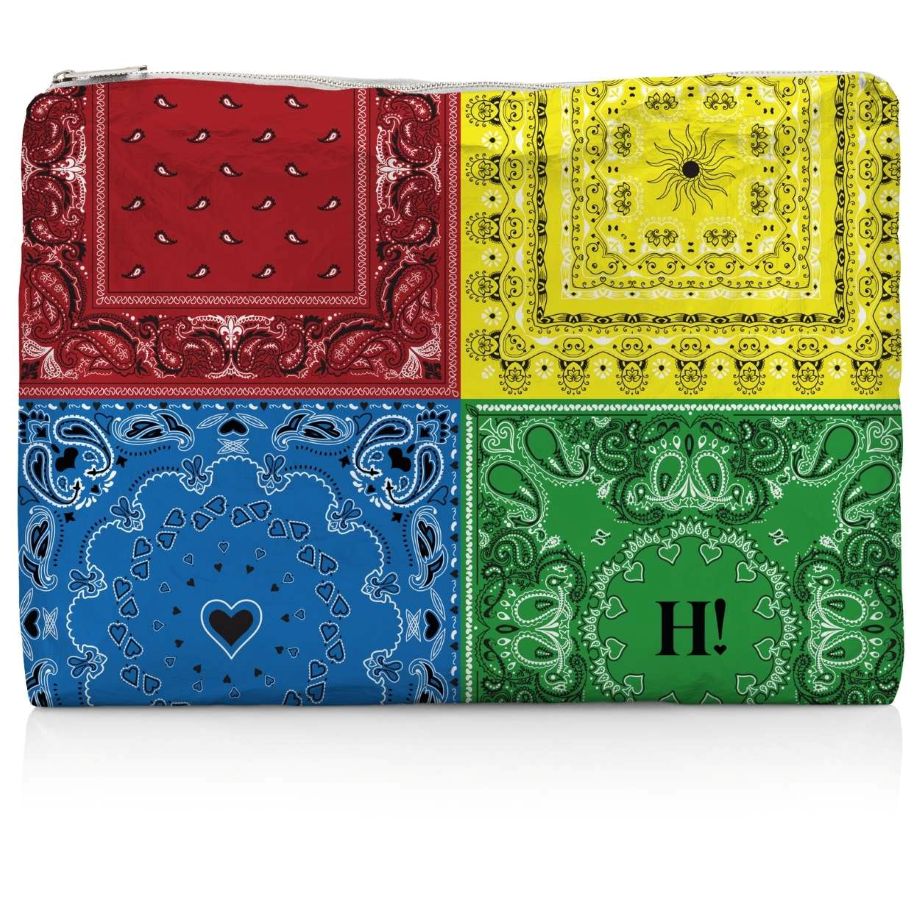 Hi, Love Jumbo Bandana Zipper Pouch - Multi