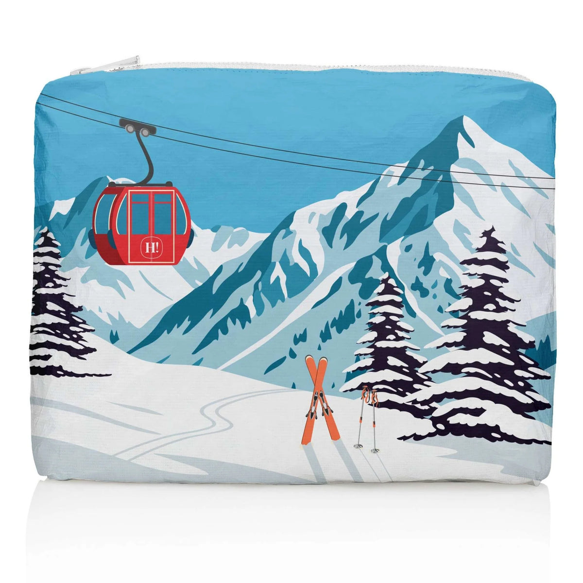 Hi, Love Medium Red Gondola Zipper Pouch - Multi