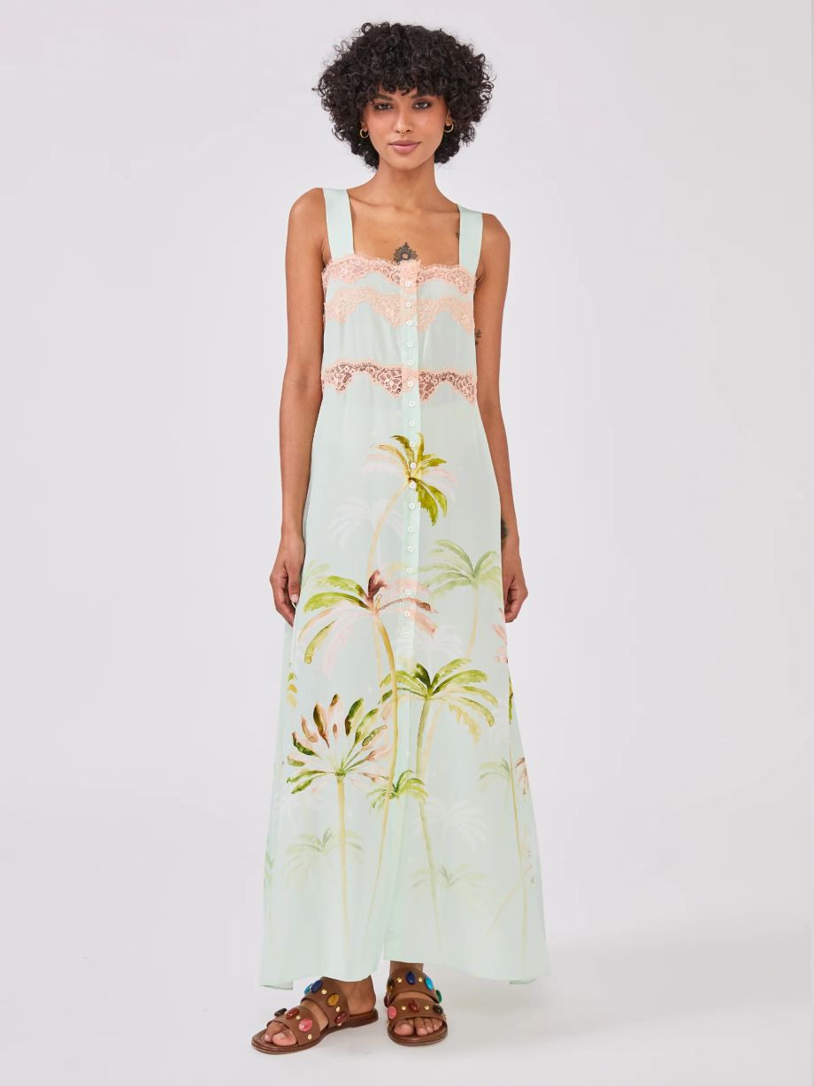 Hayley Menzies Palmera Silk Dress - Mint