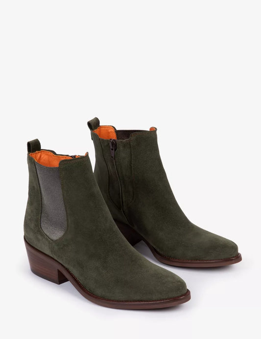 Penelope Chilvers Rove Suede Boot - Khaki/Pewter