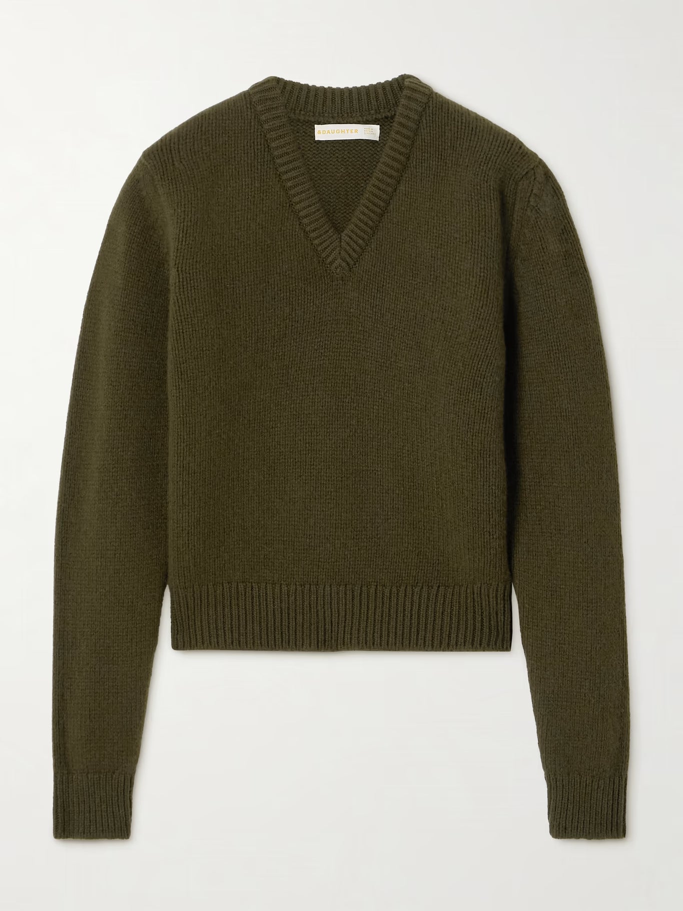&Daughter Glenn V-Neck - Military Green